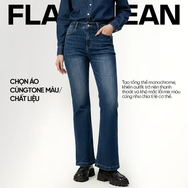 Chọn áo cùng tone màu/chất liệu tạo tổng thể monochrome, khiến outfit trở nên thanh thoát