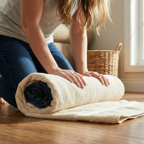 Dùng khăn bông thấm bớt nước là một phươn pháp hiệu quả