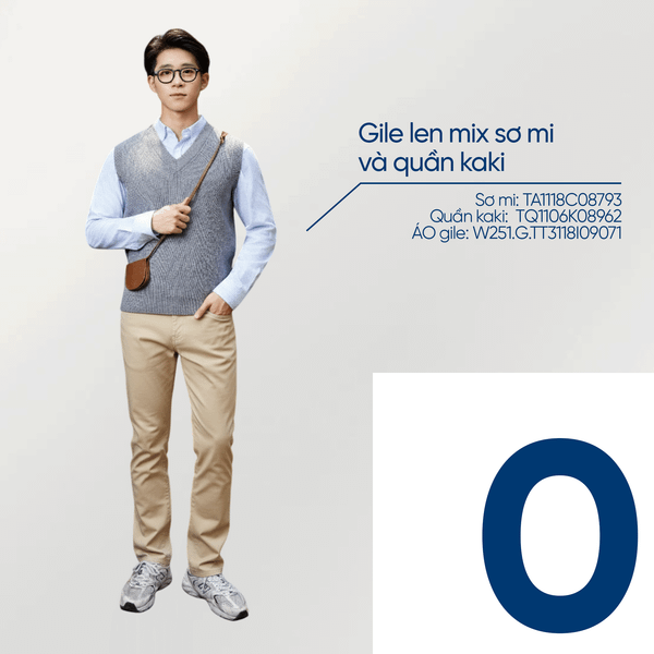 Gile len mix sơ mi và quần kaki – tạo vẻ lịch lãm, phong độ