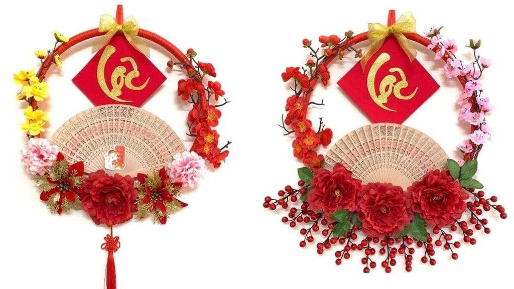 phụ kiện trang trí giỏ quà Tết