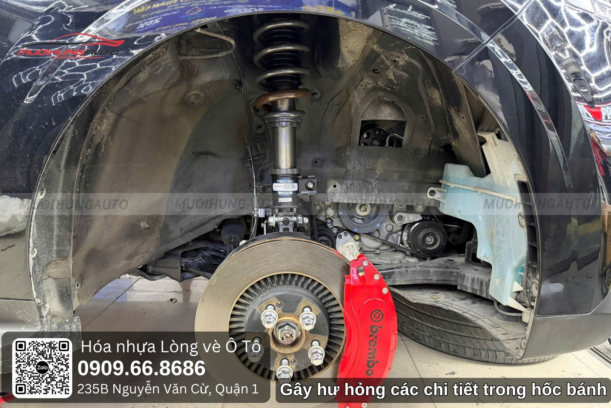 Vè nỉ xuống cấp lâu ngày có thể gây hư hỏng cho các chi tiết trong hốc bánh