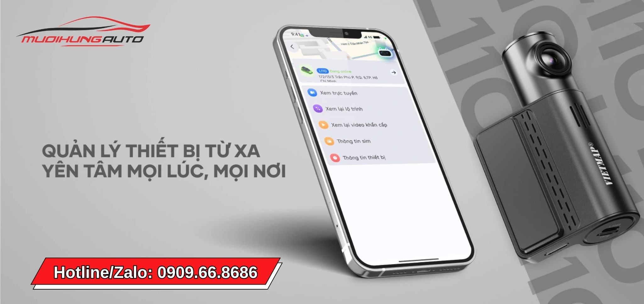Camera hành trình Vietmap theo dõi hành trình từ xa