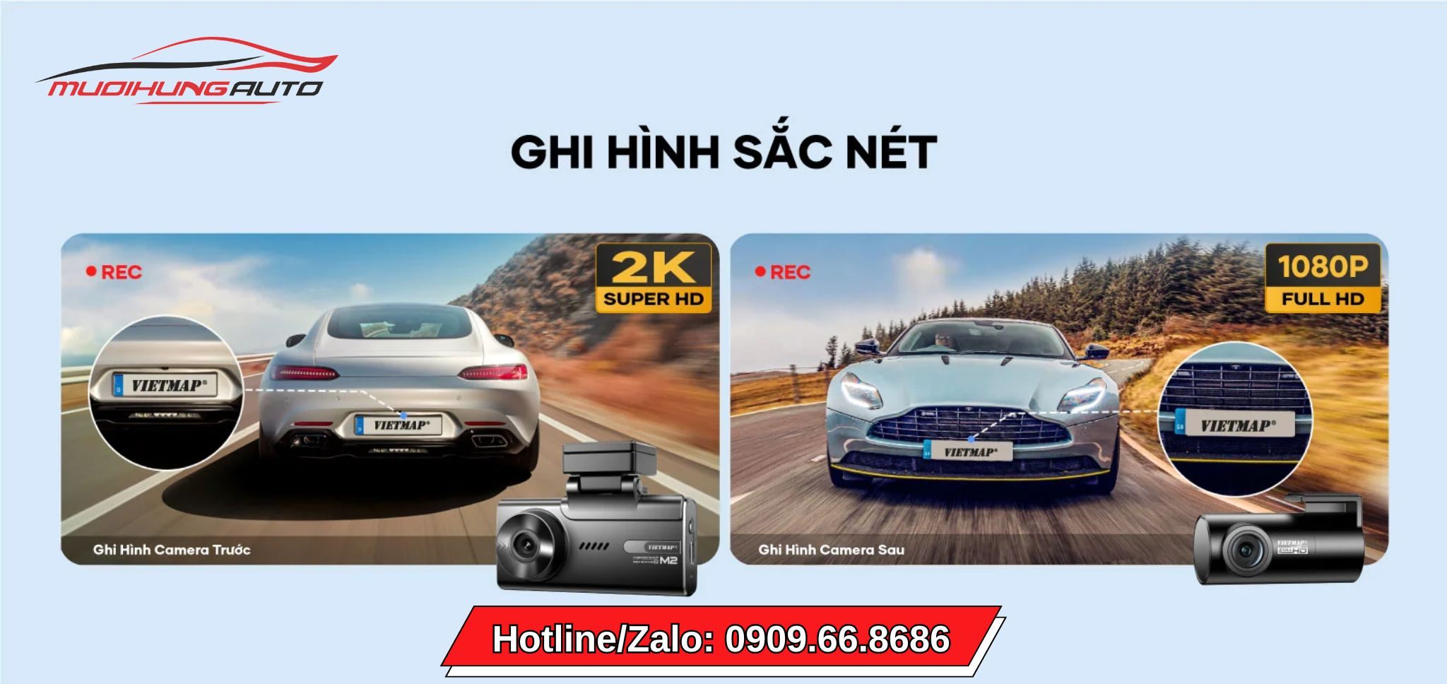 Camera hành trình Vietmap ghi hình sắc nét cả ngày lẫn đêm