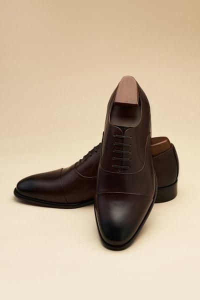 giày oxford trơn nâu