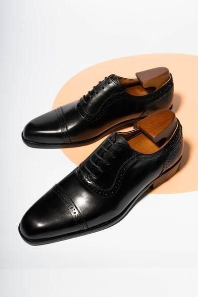 giày oxford cap toe da bóng