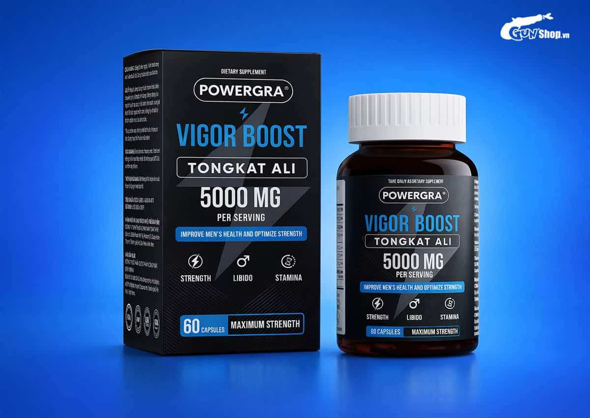 Viên uống hỗ trợ bổ thận, tráng dương Powergra Vigor Boost TongKat Ali