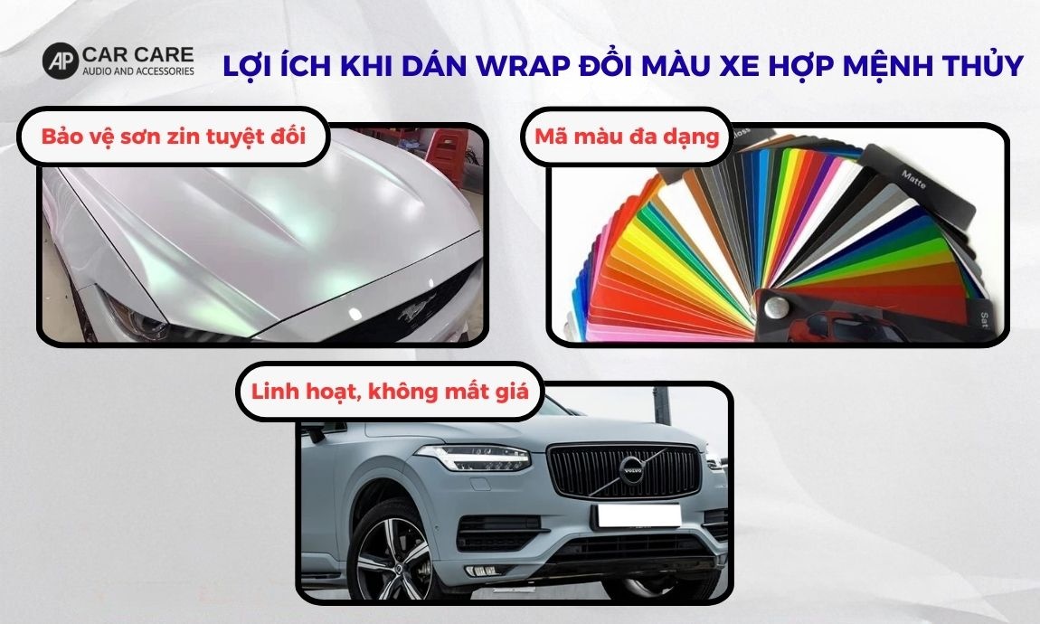 Lợi ích khi dán wrap đổi màu xe hợp mệnh Thủy