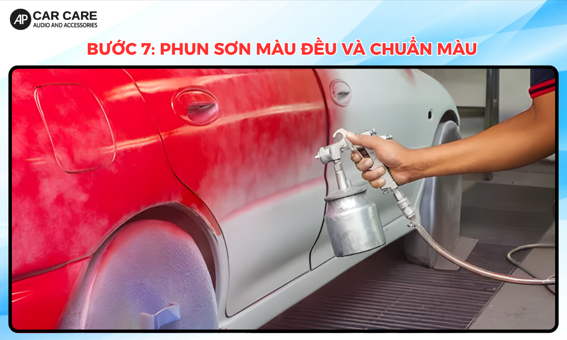 phun sơn màu đều và chuẩn màu