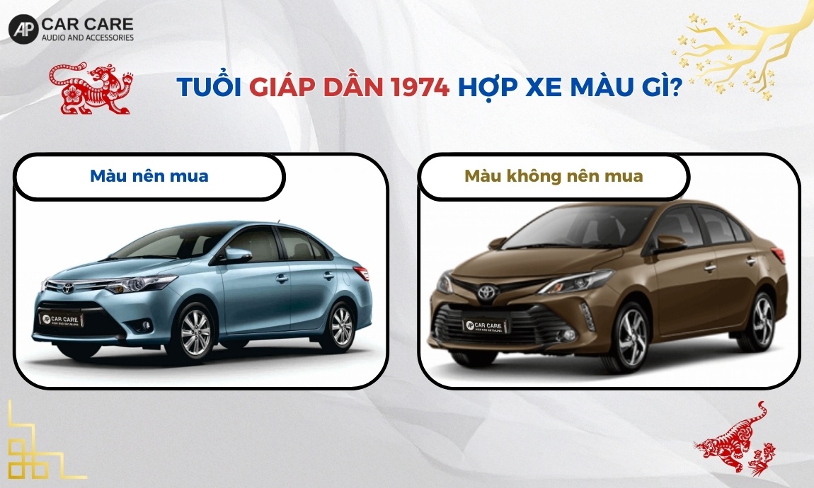 Tuổi Giáp Dần 1974 hợp xe màu gì?
