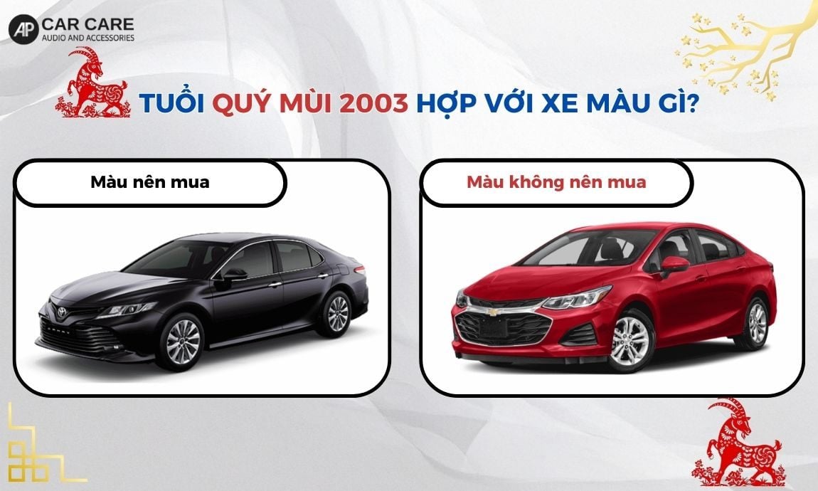 Tuổi Quý Mùi 2003 hợp với xe màu gì?