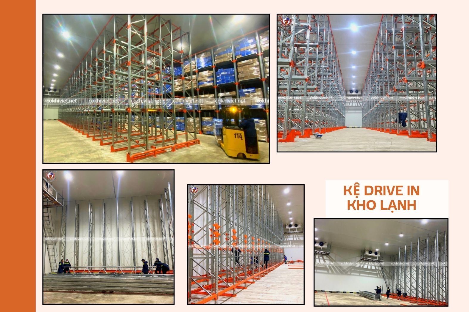 Hệ thống kệ Drive-in trong kho lạnh bảo quản thủy hải sản