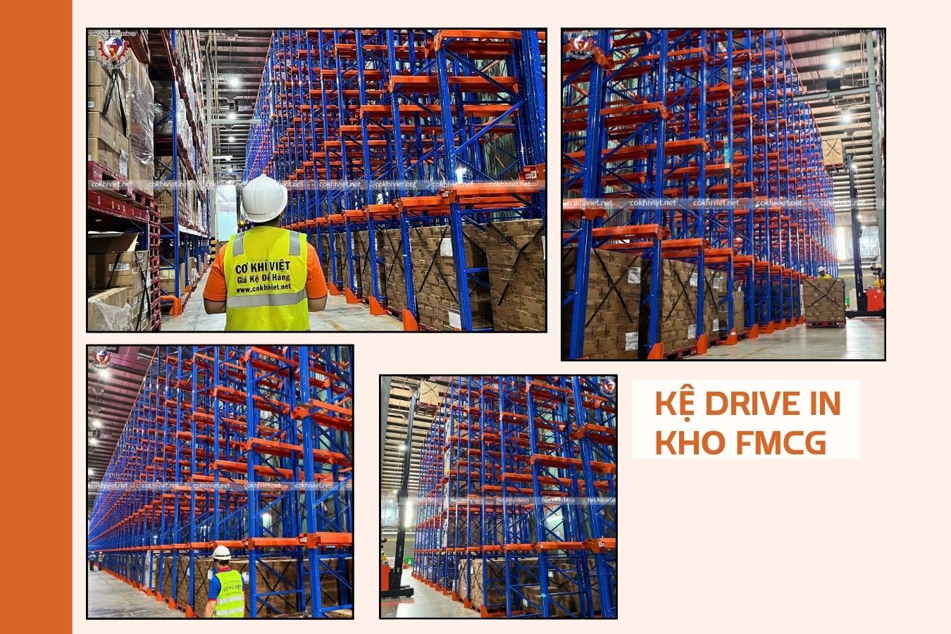 Hệ thống kệ Drive-in dùng trong kho thực phẩm