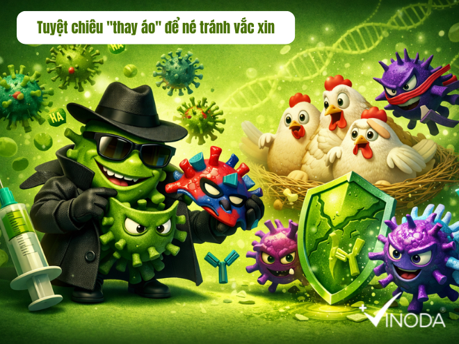 Virus cúm gia cầm động lực thấp có khả năng né tránh vaccine