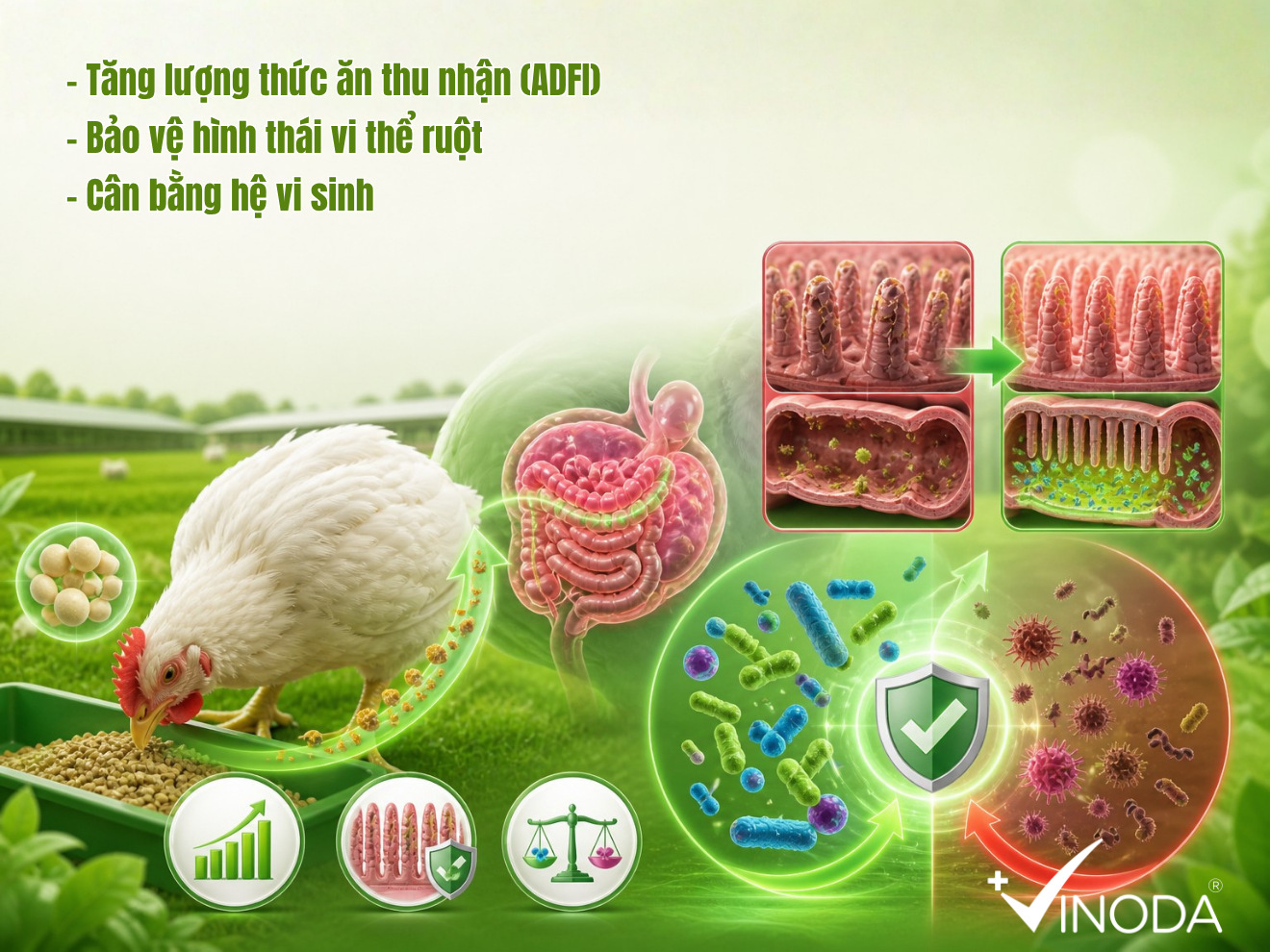 Tác dụng của tế bào men Saccharomyces cerevisiae trong việc phục hồi sự thèm ăn và bảo vệ toàn vẹn đường ruột