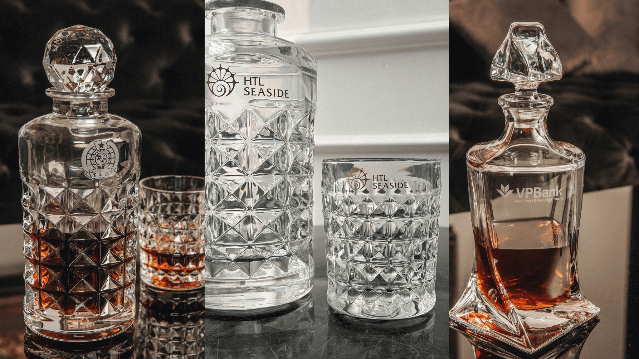 Bộ bình và cốc rượu mạnh pha lê – Quà tặng tôn vinh phong cách và đẳng cấp