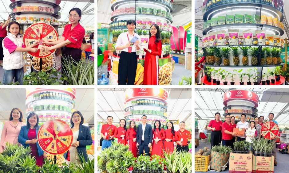 gian hàng nafoods tiếp đón khách tham quan