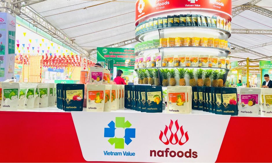 sản phẩm nông sản chế biến nafoods trưng bày tại hội chợ