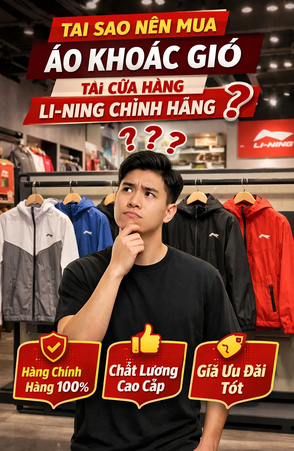 Tại sao nên mua áo khoác gió tại cửa hàng Li-Ning chính hãng?
