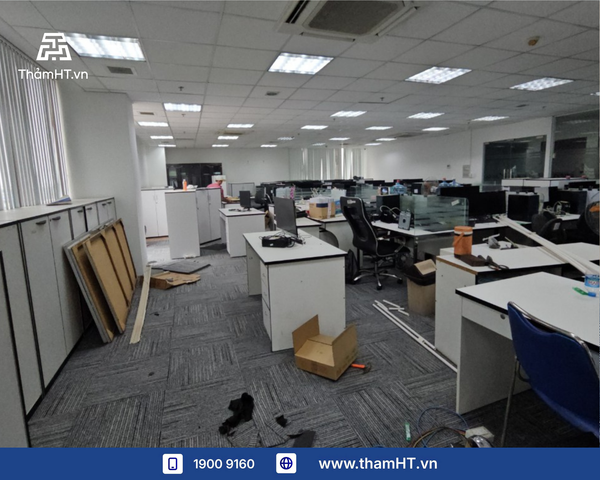 Thảm sàn công ty Việt Thành Đạt - Thảm Sky 01 Xám - Nâng cấp sàn không cần di dời nội thất