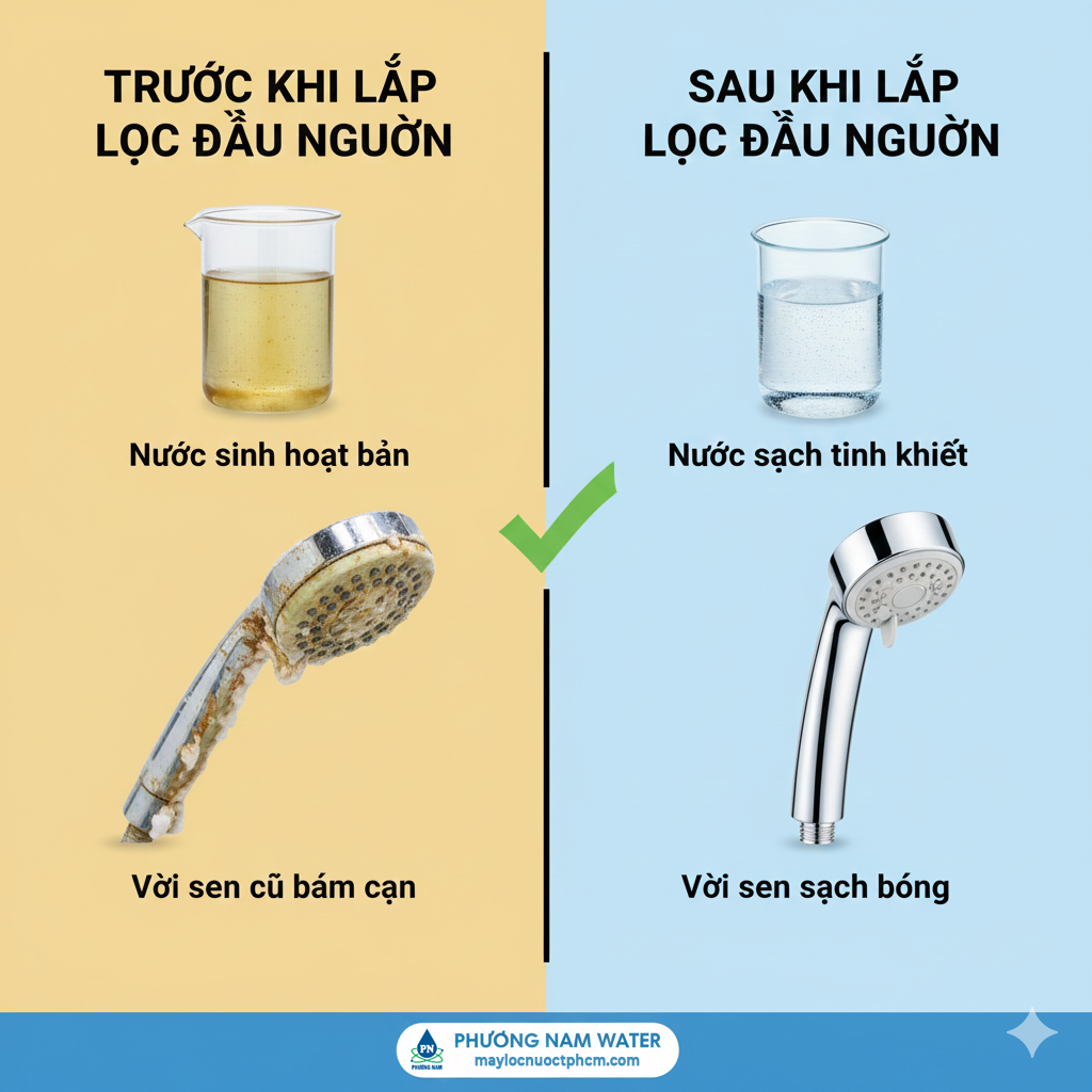 Trước và sau khi lắp hệ thống lọc tổng