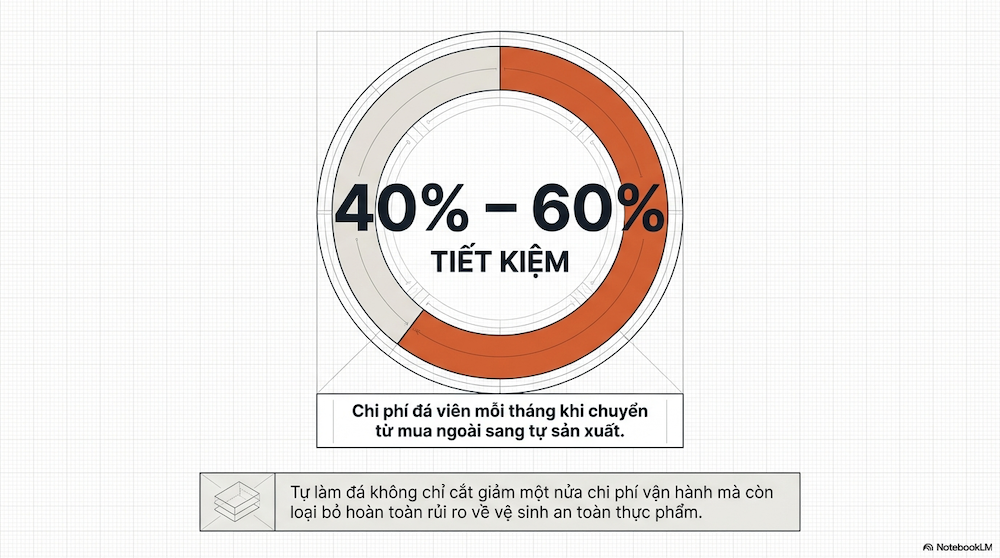 Chi phí mua đá ngoài thực tế mỗi tháng là bao nhiêu?