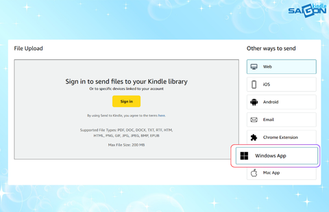 microsoft send to kindle