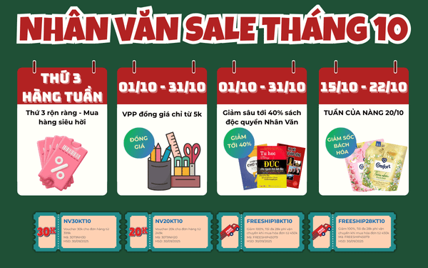 Deal Hời Tháng 10: Tổng Hợp Khuyến Mãi Cực Chất Tại Nhà Sách Nhân Văn