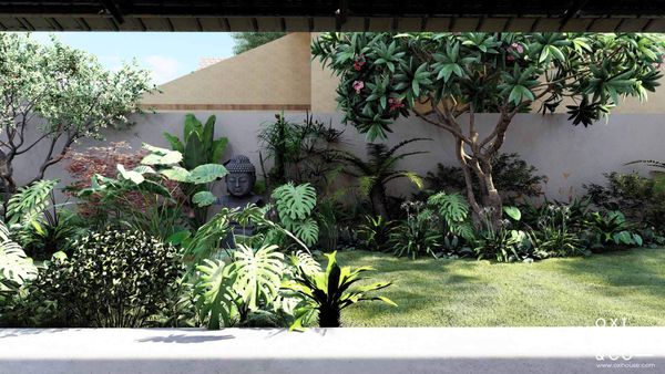 THIẾT KẾ SÂN VƯỜN BIỆT THỰ NHIỆT ĐỚI HIỆN ĐẠI