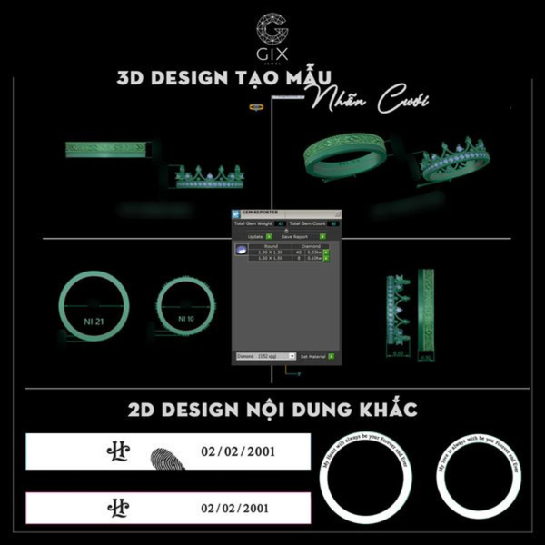thiết kế nhẫn cưới theo yêu cầu