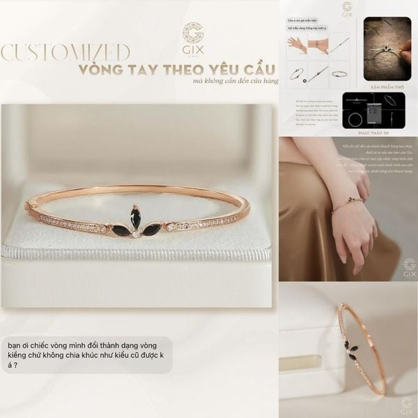 đặt vòng lắc tay vàng theo yêu cầu