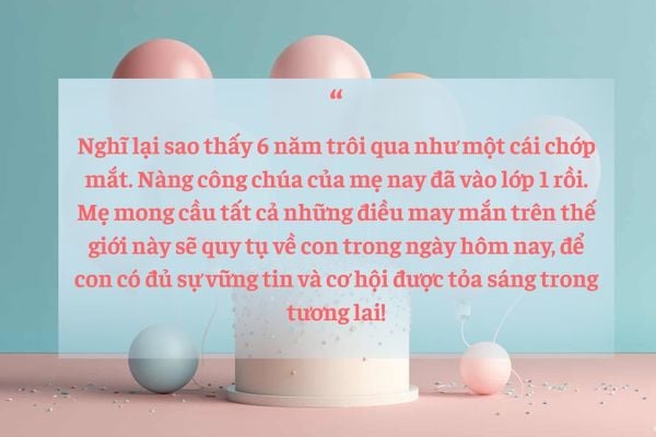 Những lời phát biểu chúc sinh nhật con gái 6 tuổi bạn cần biết