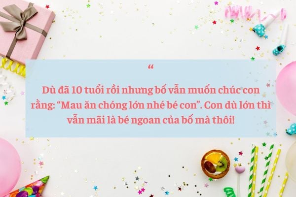 viết thư tay chúc mừng sinh nhật con gái 10 tuổi độc đáo