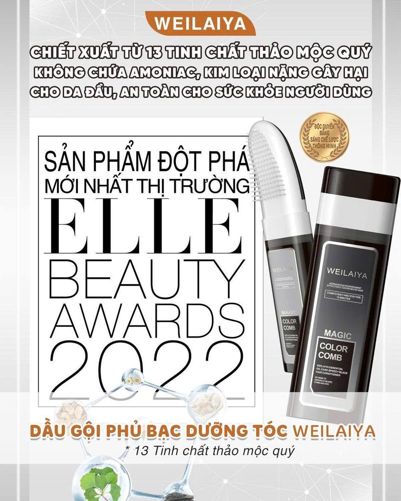Lược phủ bạc kết hợp dưỡng tóc Weilaiya an toàn, lành tính, hiệu quả