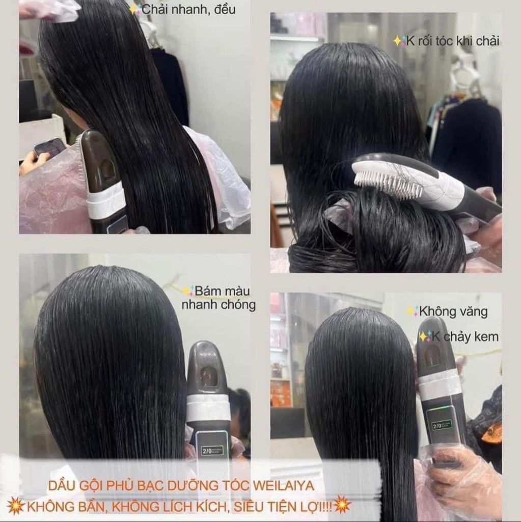Tóc lên màu đều đẹp tự nhiên với dầu gội phủ màu Weilaiya