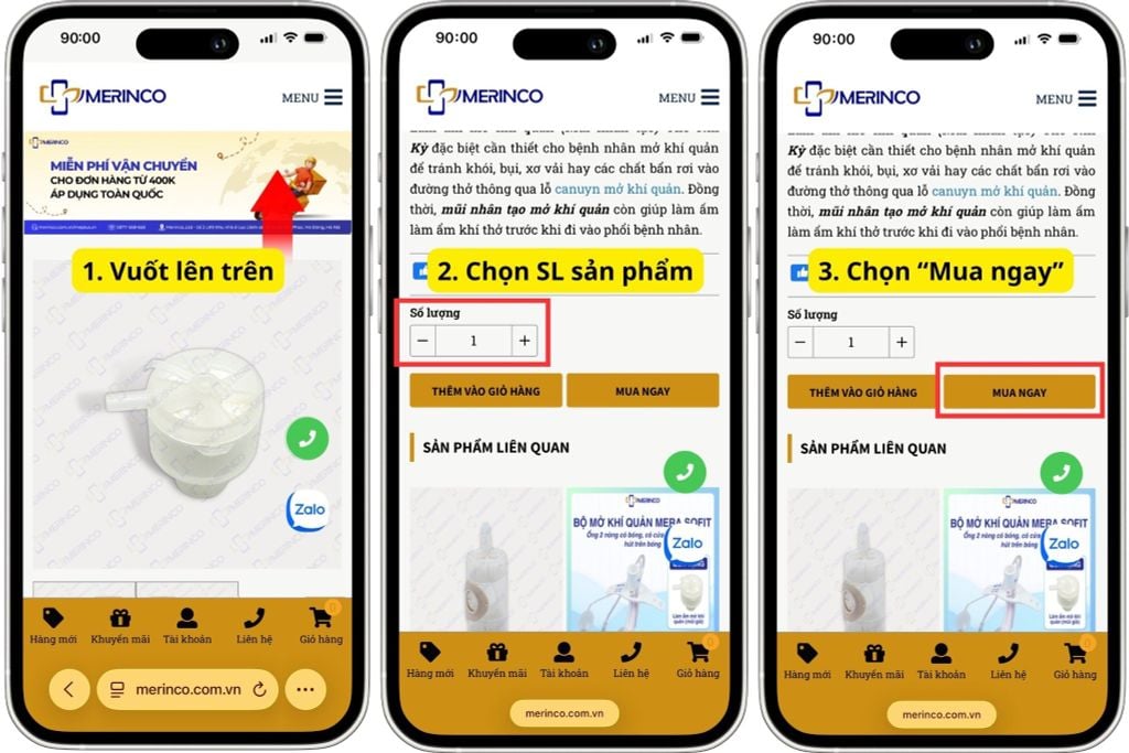 Hướng dẫn mua hàng Mở Khí Quản