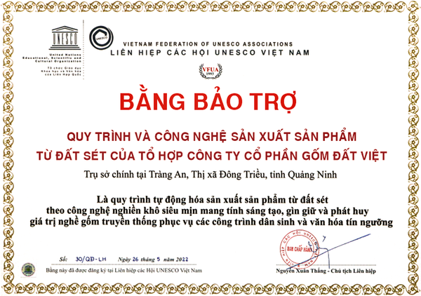 Bằng Bảo trợ UNESCO