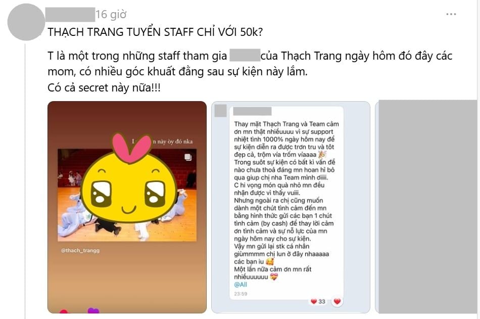 Thạch Trang – Thái độ thiếu chuyên nghiệp với nhân viên