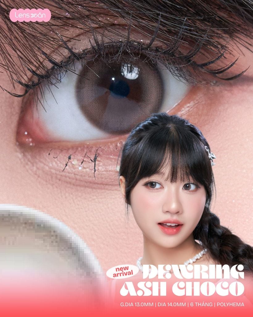 Dewring Ash Choco Olens lens nâu choco ánh khói tự nhiên