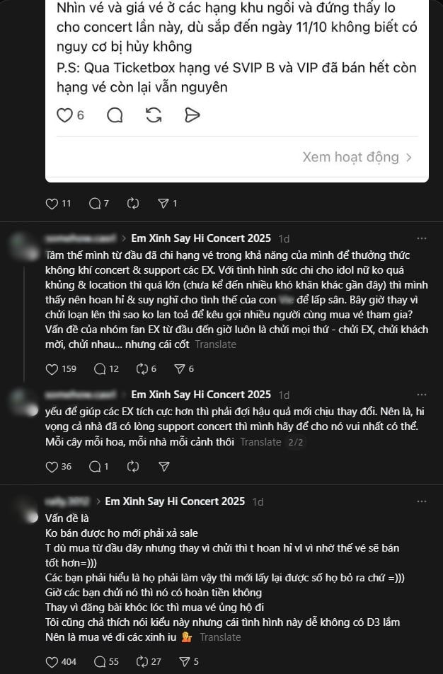 Concert Em Xinh Say Hi tại Mỹ Đình: Vé bán chậm, giảm giá sâu và phản ứng của fan