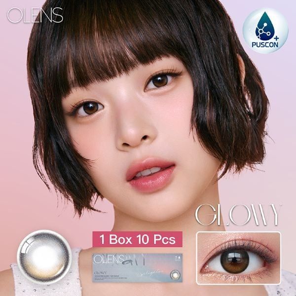 Mẫu lens PUSCON tại Lens Xoắn – Glowy 1Day Black