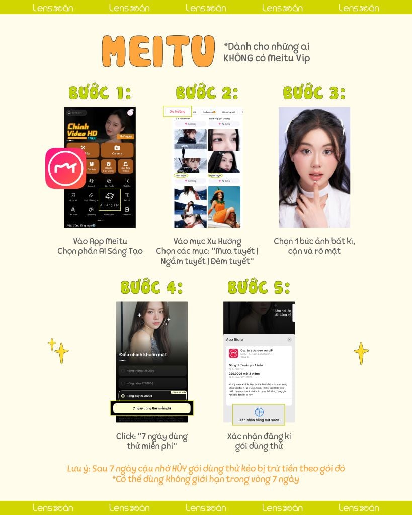 Giao diện Meitu – Các bước tạo ảnh ngắm tuyết