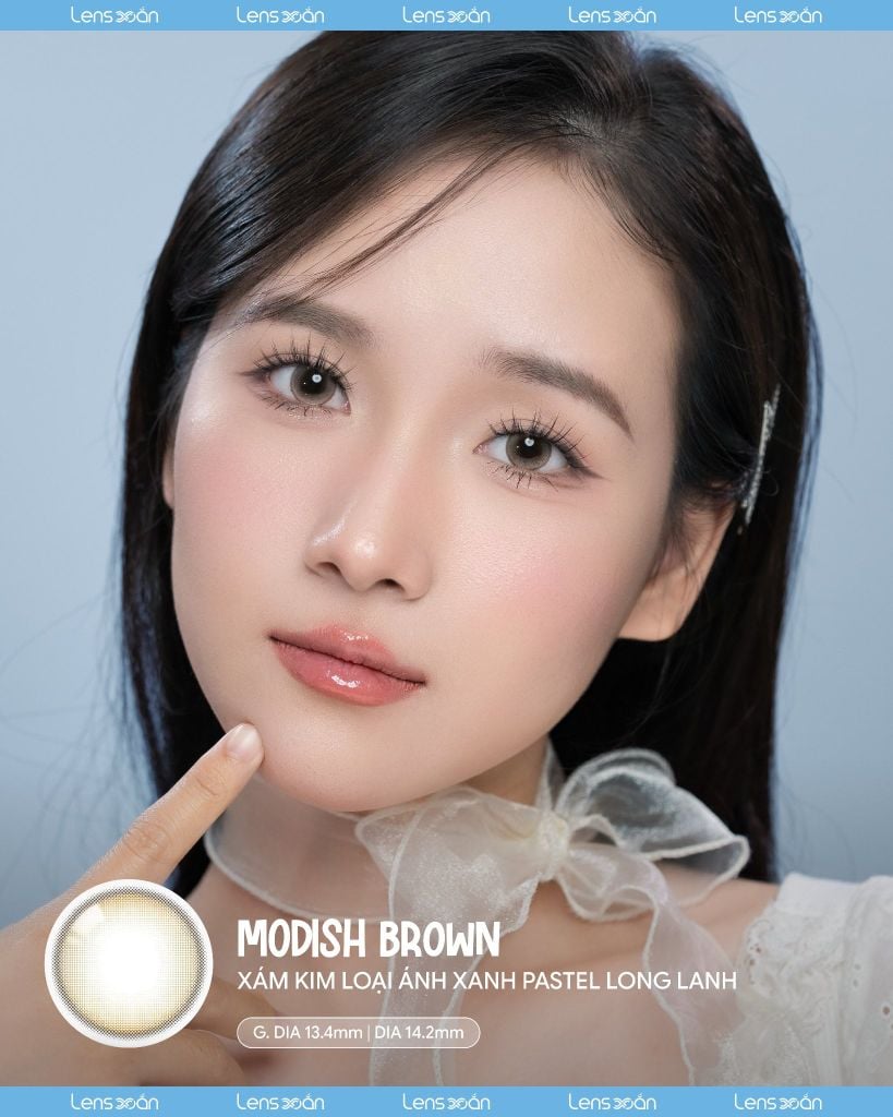 Modish Brown OLOLA – Lens nâu lạnh ánh khói tự nhiên, trong veo dễ đeo