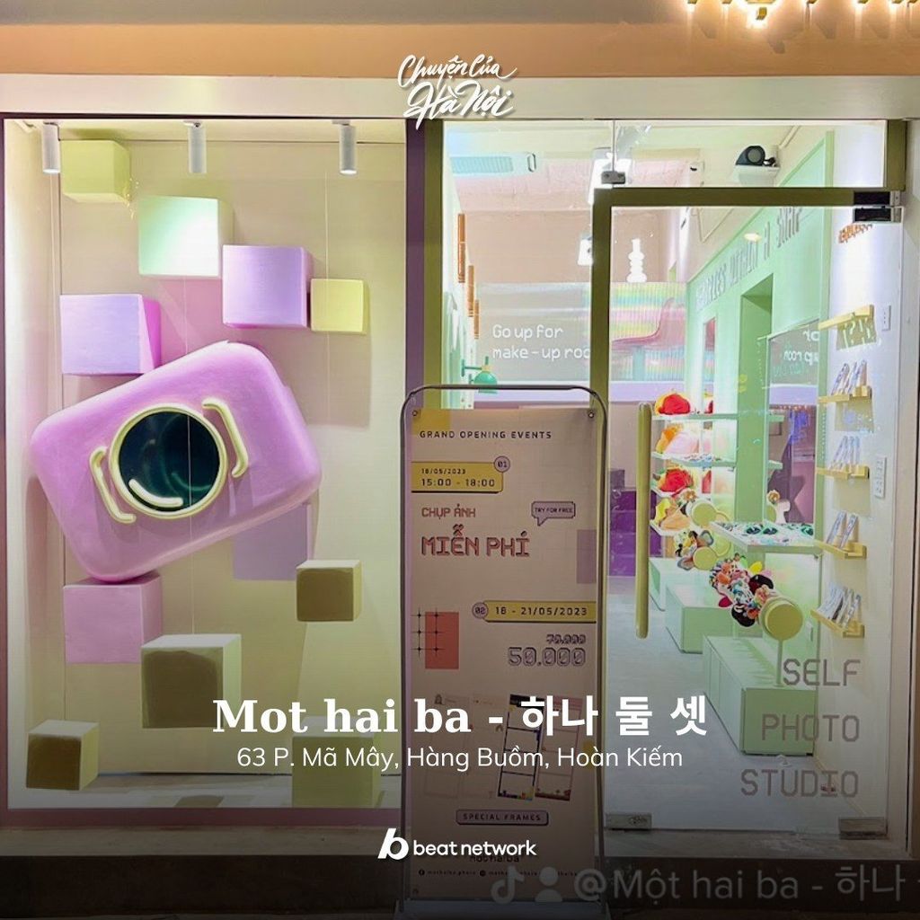 Một Hai Ba – Photobooth tone tím pastel, decor dễ thương như phòng mơ tại Hà Nội