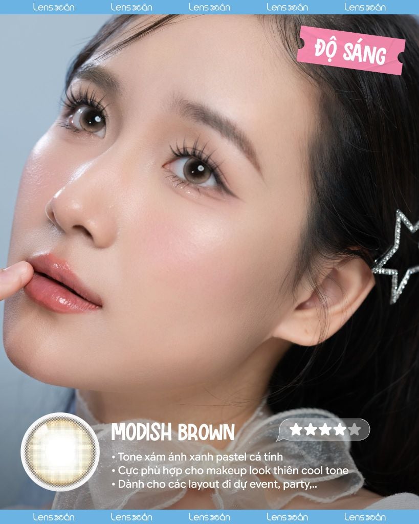 Modish Brown OLOLA – Lens nâu lạnh ánh khói tự nhiên, trong veo dễ đeo