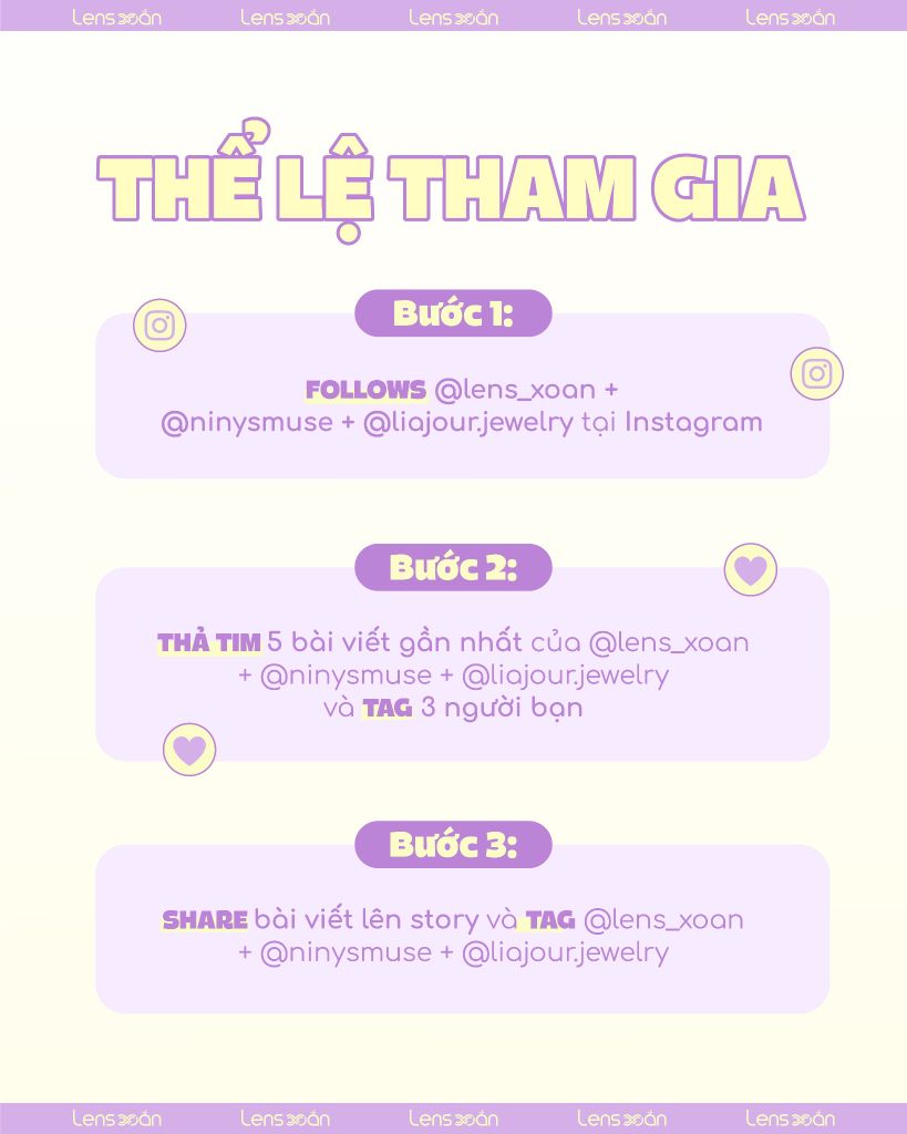 Giveaway 20/10 Lens Xoắn x Ninysmuse x Liajour Jewelry – Ngàn quà xinh