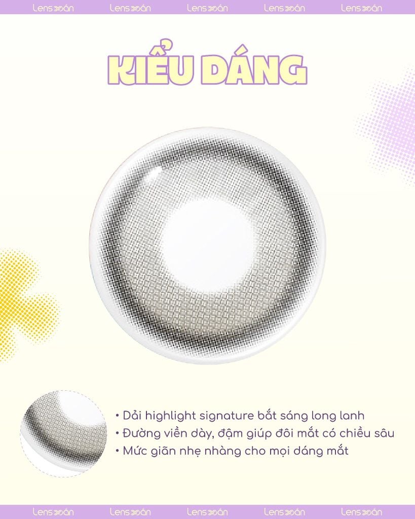 Lens Coco Mio Gray – Xám Xanh Ngọc Highlight Cá Tính tại Lens Xoắn