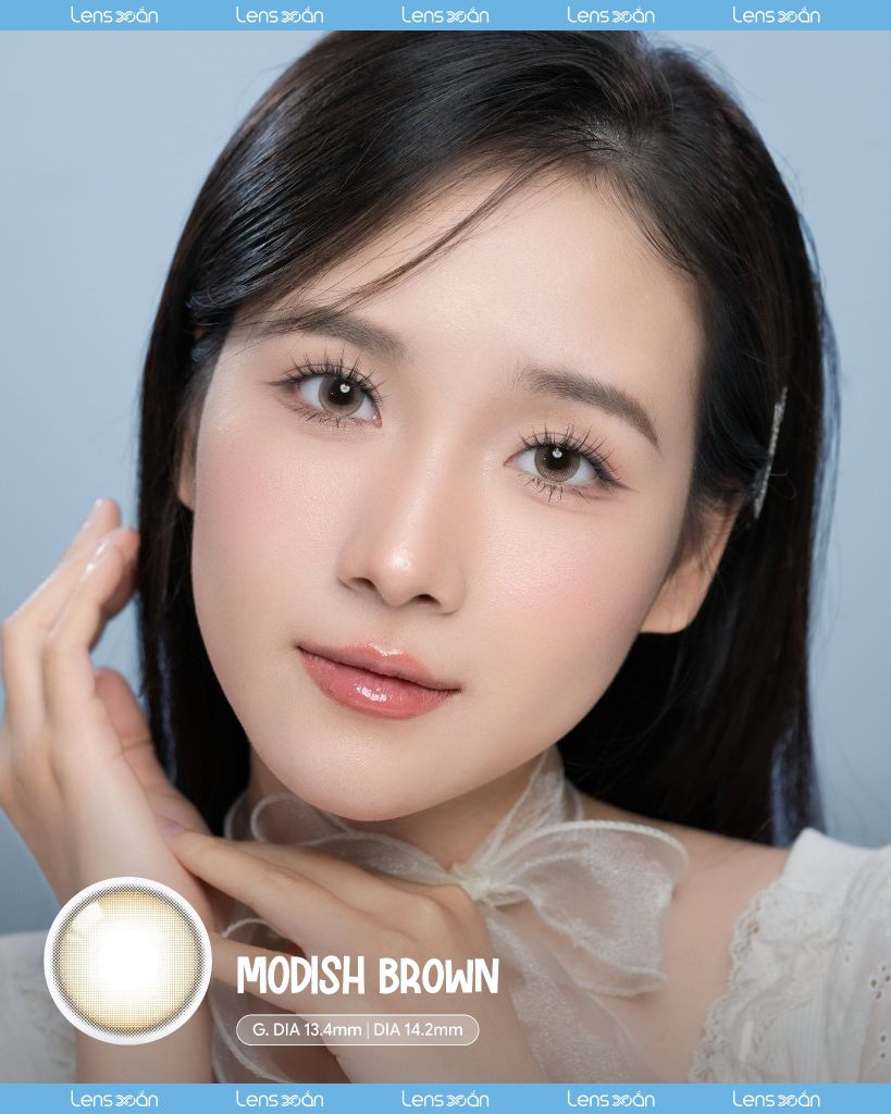Modish Brown OLOLA – Lens nâu lạnh ánh khói tự nhiên, trong veo dễ đeo