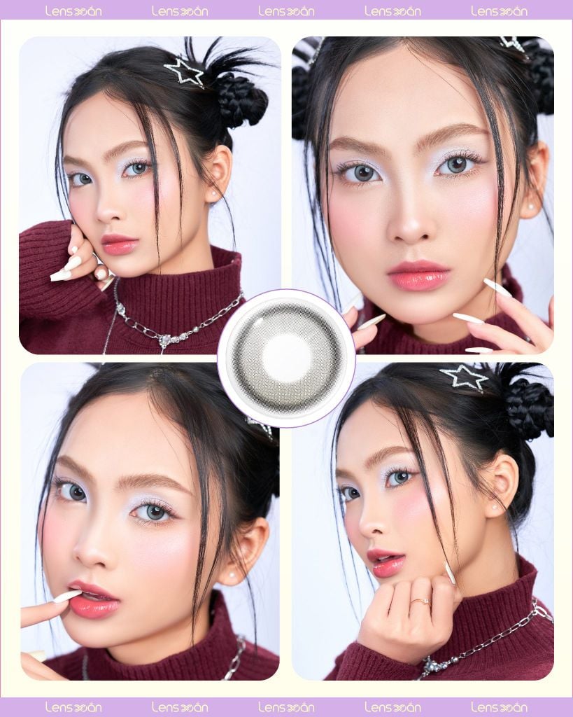 Lens Coco Mio Gray – Xám Xanh Ngọc Highlight Cá Tính tại Lens Xoắn