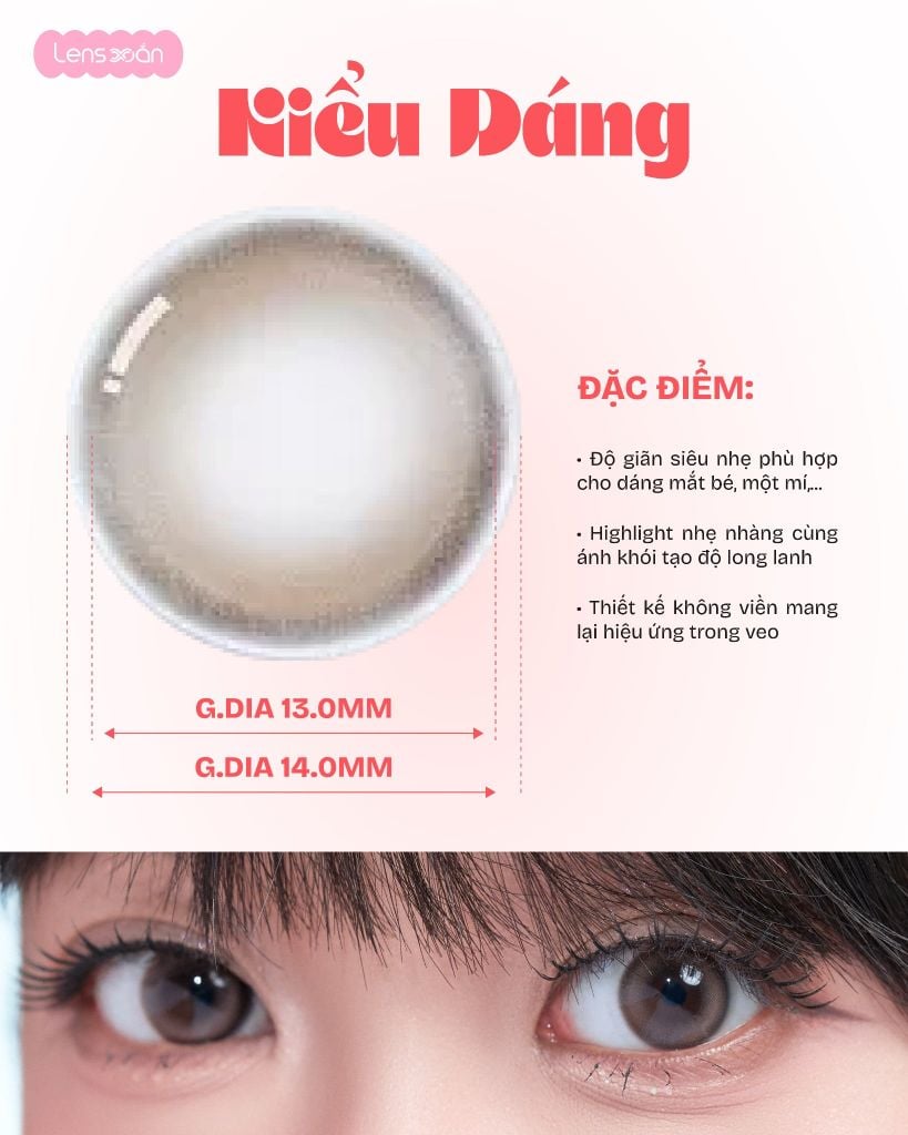 Dewring Ash Choco Olens lens nâu choco ánh khói tự nhiên