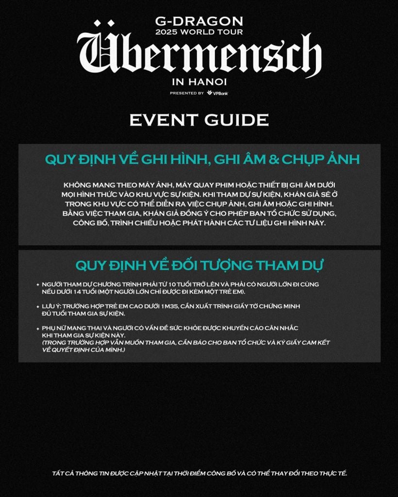 Đối tượng tham dự concert G-DRAGON 2025